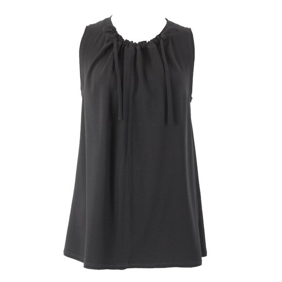 Proenza Schouler Sz 4 Black Ruffle Tie Sleeveless Acetate Polyester Top - Picture 1 of 13